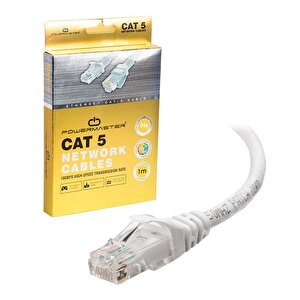 Powermaster 1 Metre Poşetli̇ Gri̇ Cat5 Kablo