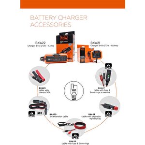 Black+decker Bxa27 Halka Terminalli Akü Şarj Bağlantı Kablosu Ve Akü Şarj Göstergesi