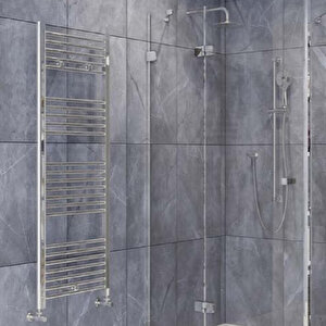 Toprak Havlupan 50/100 Cm 14 Borulu Krom Kaplama Havlupan Radyatör + 2 Adet Vana + 2 Adet Boru Gi̇zleme Aparati + Montaj Seti̇