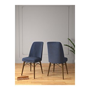 Kaffa Home Riff Serisi Efes 80x130 Açılabilir Masa, 6 Kişilik Yemek Masası, Mutfak Masası , Masa Takımı - Lacivert Lacivert