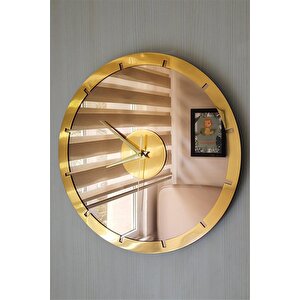 Gerçek Aynalı Duvar Saati 40 Cm Style Iskandinav Tarzı Gold