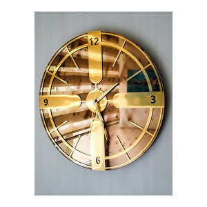 Gerçek Antik Ayna Duvar Saati 50 Cm Elegance Antik Salon Gold