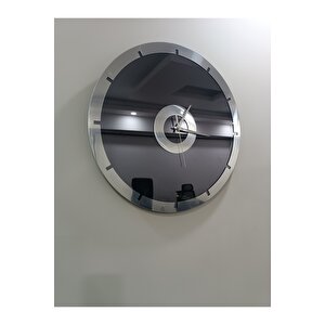 Ayna Duvar Saati 40 Cm Collection İskandinav Tarzı Gümüş