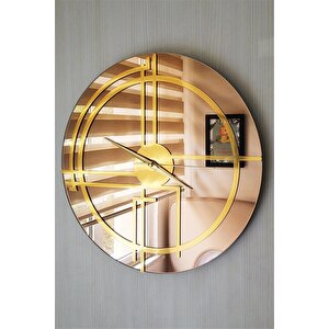Gerçek Ayna Duvar Saati 50 Cm Elegance Time Gold