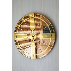 Gerçek Antik Aynalı Duvar Saati 50 Cm Vip Image Lüks Antik Salon Gold