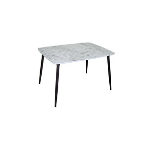 Truva Masa Siyah Metal Ayaklı Mutfak Yemek Masası - 90x120 Cm