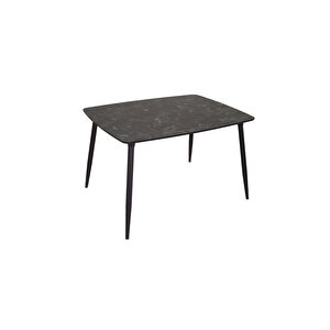 Truva Masa Siyah Metal Ayaklı Mutfak Yemek Masası - 90x167 Cm