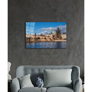 Eski Köprü Doğa Cam Tablo Ev Ve Ofis Duvar Dekoru 50x70 cm