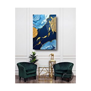 Gold Balıklar Cam Tablo 60x90 cm