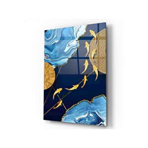 Gold Balıklar Cam Tablo 50x70 cm
