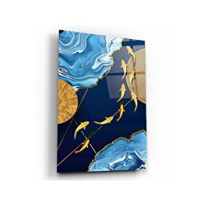 Gold Balıklar Cam Tablo 50x70 cm