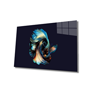 Balık Cam Tablo Colorful Fish 36x23 cm