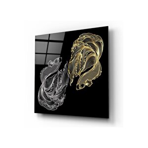 Balıklar Cam Tablo 80x80 cm