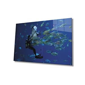 Dalgıç Balık Sualtı Diver Fish Underwater 36x23 cm