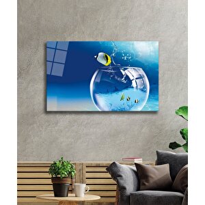 Balık Cam Tablo Fish 36x23 cm
