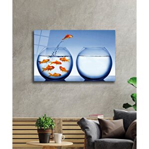 Balık Cam Tablo Fish 36x23 cm