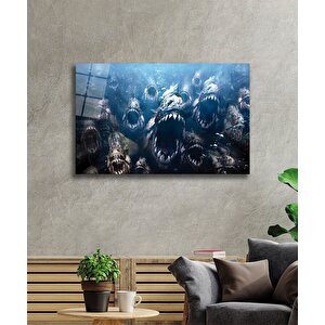 Köpek Balıkları Cam Tablo Sharks 50x70 cm