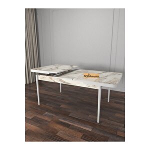 Riff Efes 80x130 Açılabilir Masa, 6 Kişilik Yemek Masası, Mutfak Masası , Masa Takımı, Masa Sandalye Takımı - Gri