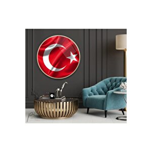 Bayrak Yuvarlak Cam Tablo 30x30 cm