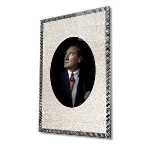 Çerçeveli Atatürk Cam Tablo 50x70 cm