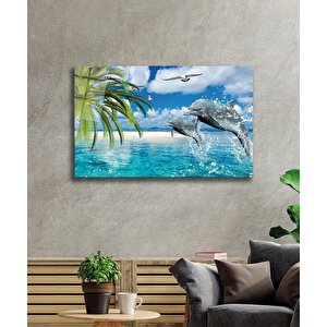 Yunus Balıkları Cam Tablo Dolphins 50x70 cm