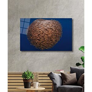 Toplu Balıklar Cam Tablo Fishes Marine 110x70 cm
