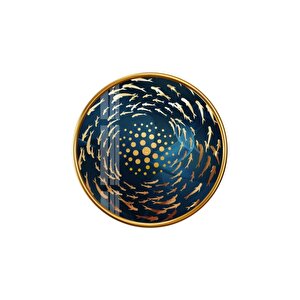 Gold Balıklar Yuvarlak Cam Tablo 50x50 cm