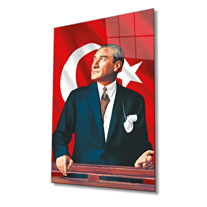 Atatürk Cam Tablo 36x23 cm