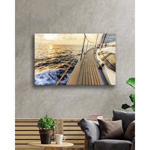 Gün Batımı Tekne Cam Tablo Sunset Boat Table 50x70 cm