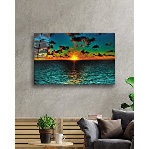 Gün Batımı Deniz Cam Tablosunset Sea Table 50x70 cm