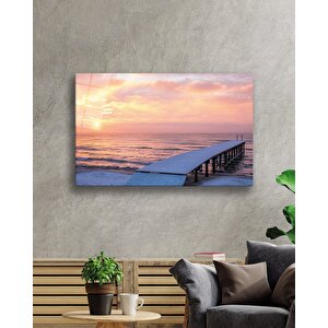 Gün Batımı Deniz İskele Cam Tablo 50x70 cm