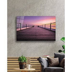 Gün Batımı Manzaralı Cam Tablo Sunset View Table 36x23 cm
