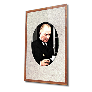 Çerçeveli Atatürk Cam Tablo 50x70 cm
