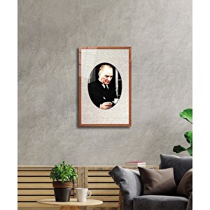 Çerçeveli Atatürk Cam Tablo 50x70 cm