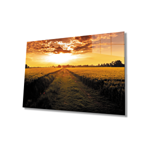 Gün Batımı Manzara Cam Tablo 36x23 cm