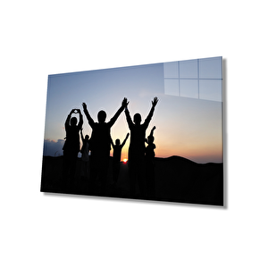 Gün Batımında İnsan Manzarası Cam Tablo 50x70 cm
