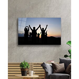 Gün Batımında İnsan Manzarası Cam Tablo 50x70 cm