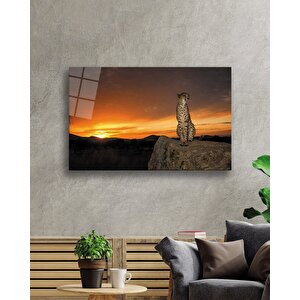 Gün Batımı Çıta Cam Tablo Sunset Slat Table 36x23 cm