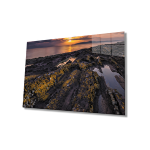 Gün Batımı Manzara Cam Tablo 36x23 cm