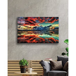 Gün Batımı Manzarası Cam Tablo 90x60 cm