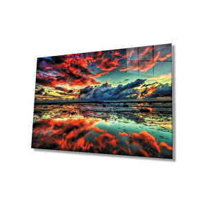 Gün Batımı Manzarası Cam Tablo 36x23 cm