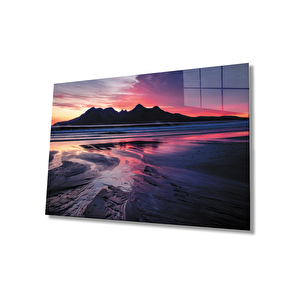 Gün Batımı Dağ Cam Tablo 50x70 cm