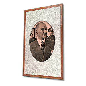Çerçeveli Atatürk Cam Tablo 36x23 cm