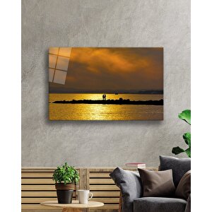 Denizde Gün Batımı Romantik 36x23 cm
