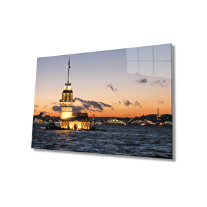 İstanbul Gün Batımı Kız Kulesi Manzarasıcam Tablo 50x70 cm
