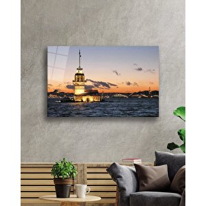 İstanbul Gün Batımı Kız Kulesi Manzarasıcam Tablo 50x70 cm