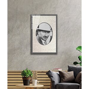 Çerçeveli Atatürk Cam Tablo 50x70 cm