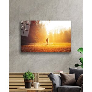 Gün Batımında Ağaçlar Arasında Yürüyen Adam 90x60 cm