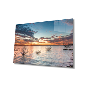 Gün Batımı Cam Tablo Sunset Table 36x23 cm
