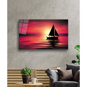 Denizde Gün Batımı Cam Tablo Sunset At Sea 50x70 cm